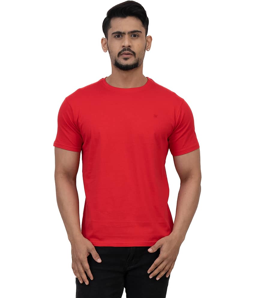 Cotstyle Pack of 1 Cotton Regular Fit Men's T-Shirt ( Red )