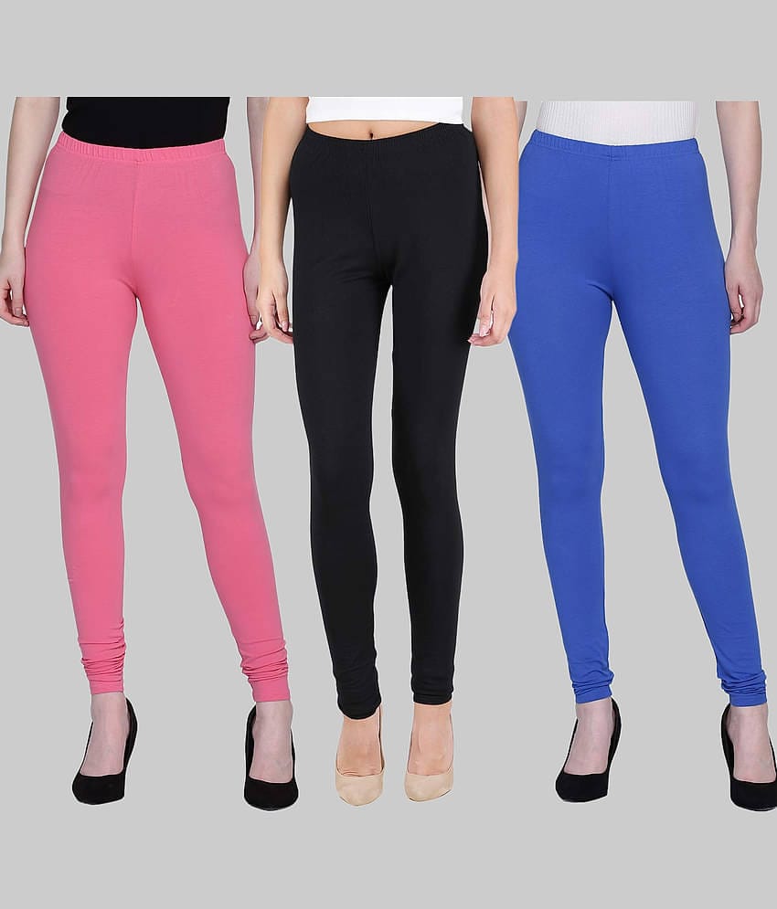 FnMe - Multicolor Cotton Women's Leggings ( Pack of 3 )