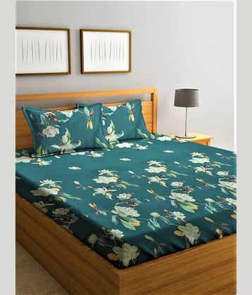 Home Sizzler Glace Cotton Double Bedsheet ( Sea Green )