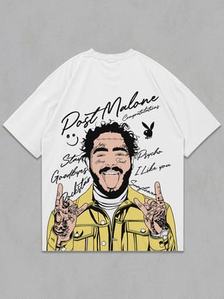 Post Malone Oversized T-Shirt-White / S