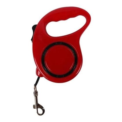 BlingPets Retractable Dog Leash| Heavy Duty 5 Meter| 360Tangle Free| Strong Nylon Tape with Anti-Slip Handle| One Click Bracke Lock for Dogs Upto 50kgs (Red)