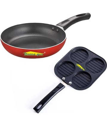 HomePro Uttapam Fry Pan Black Aluminium Non-Stick Cookware Sets ( Set of 2 )