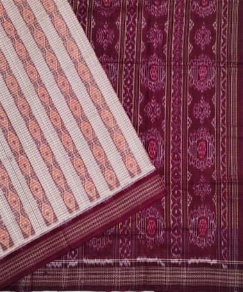 Maroon beige colour handwoven cotton saree Maroon beige colour handwoven cotton saree