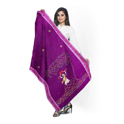 Hand-painted Megh Pallavi Pattachitra Sambalpuri Cotton Silk Dupatta
