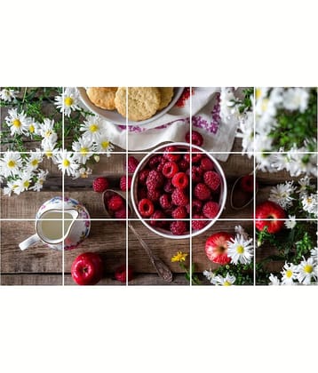 Asmi Collection Fruits Strawberry Flowers Wall Sticker ( 56 x 90 cms )