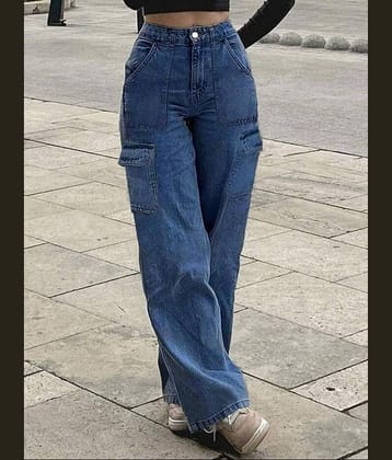 9x denims Women's Relaxed Fit High-Rise Jeans ( Dark Blue )