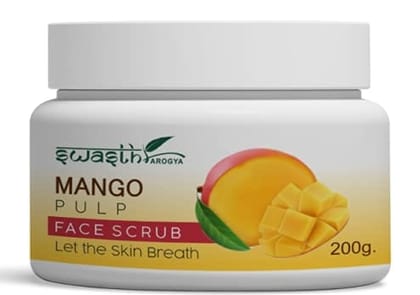 Swasth Arogya Mango Face Scrub || Sun Damage || Clog Pores || Acne || Collagen || Pack Of 1 Jar Mango Face Scrub (200gm.)