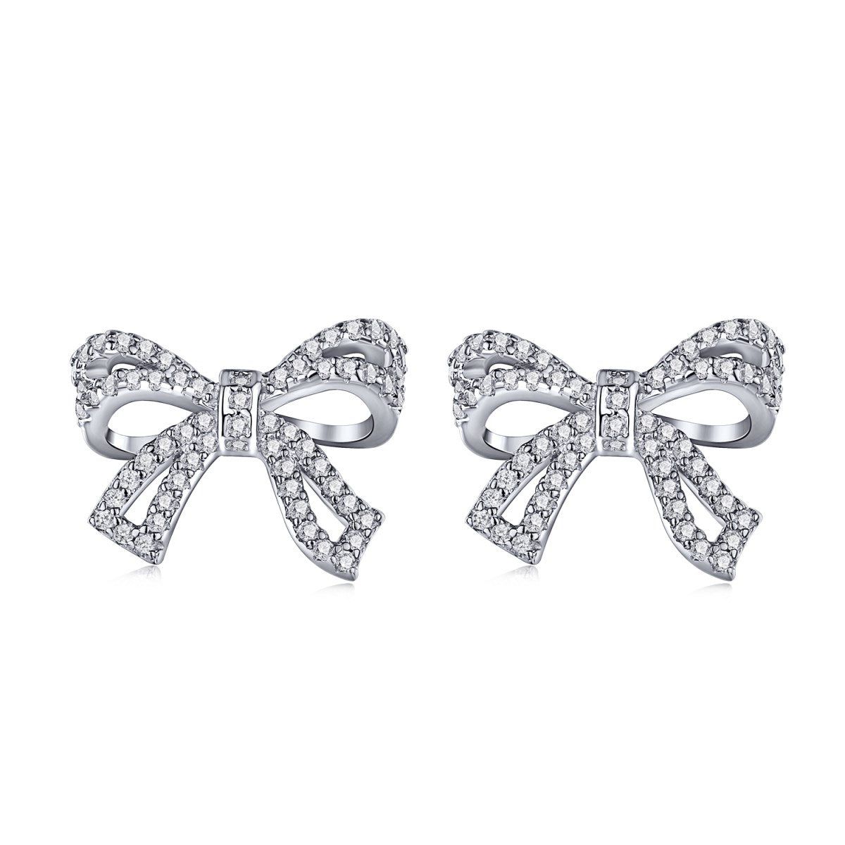 RIBBON STUDS - Fine Silver-Silver