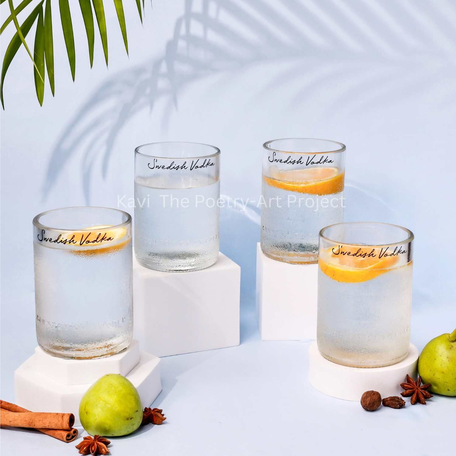 Upcycled Absolut Vodka Glasses-Absolut Glasses (Set of 4)