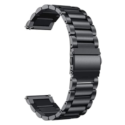 Prolet 20MM Heavy Metal Chain Strap with Secure Lock Techonology Compatible with Amazfit GTS 2 Mini, Amazfit Bip, Amazfit GTS, Samsung Galaxy Watch & Watches with Lug Size 20mm Only (BLACK) Prolet 20MM Heavy Metal Chain Strap with Secure Lock Techonology