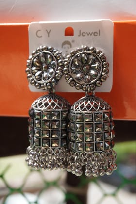 Oxidised Jhumka-One Size