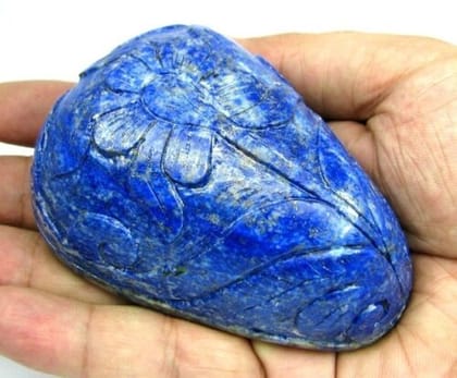 Rare Huge Size 1625CT Lapis Lazuli Mughal Hand Carved Pear Gemstone Art