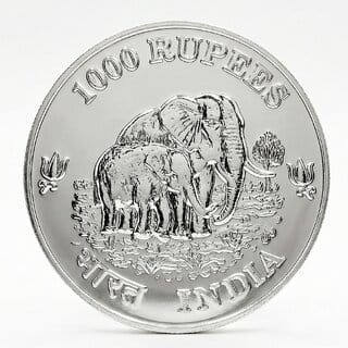 1000 Rupees 2025 Twin Elephant, India old Silver-plated Coin Silver Collection
