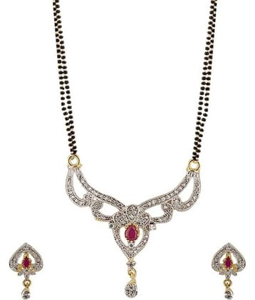 Youbella Designer American Diamond Mangalsutra Set with Chain