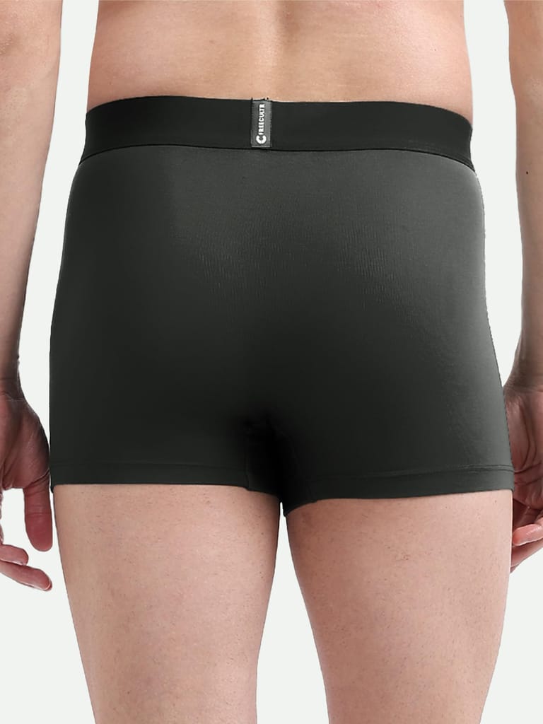 FREECULTR Men's Underwear Anti Bacterial Micromodal Airsoft Trunk - Non Itch No Chaffing Sweat Proof - Pack of 3-Mist Grey,Port Wine,Avocado Green