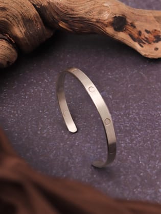 Silver Band German Silver Adjustable Bracelet (Anti Tarnish)