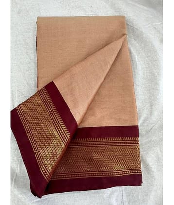 Apnisha Cotton Silk Embellished Saree With Unstitched Blouse Piece ( Peach )