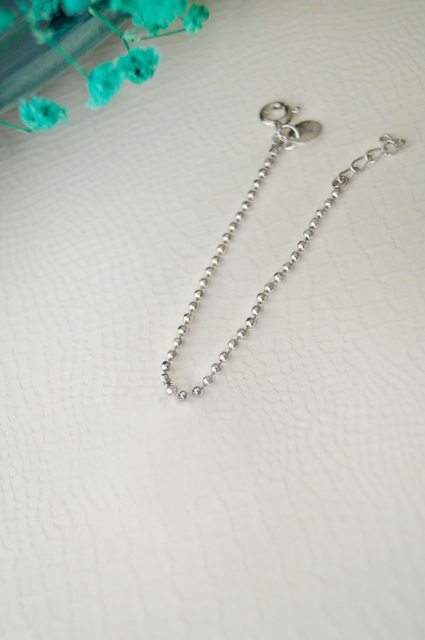 Pretty Ball Dance Sterling Silver Watch Charm Chain-Silver