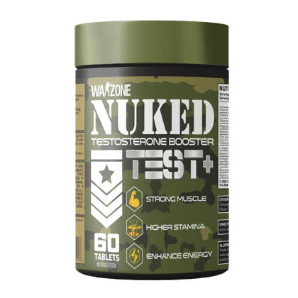 Warzone Nutrition I Nuked Testosterone Booster Test+ I Strong Muscle I Higher Stamina I Enhance Energy I Nutraceutical I 60 Tablets