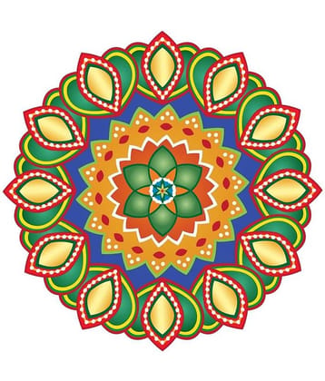 Decor Villa Multicolour Paper Rangoli - Pack of 1