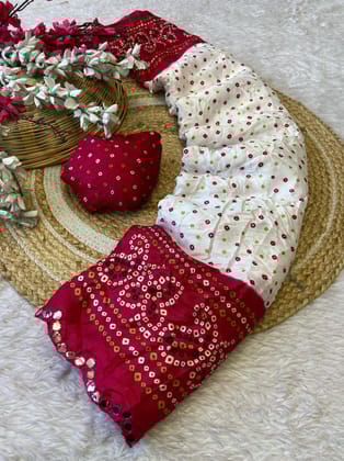 Bandhani prints silk