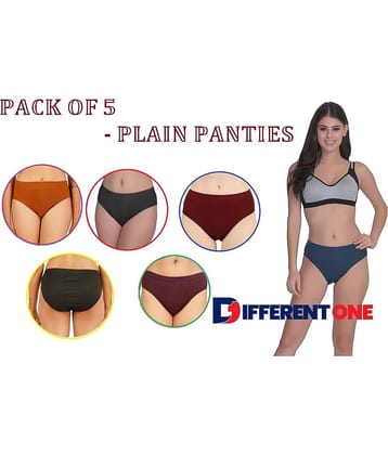 D1 DIFFERENT ONE Pack of 5 Cotton Briefs For Women ( Multicolor )