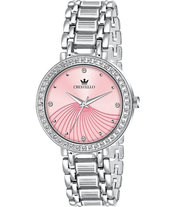 Crestello Silver Metal Analog Womens Watch