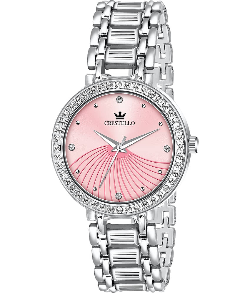 Crestello Silver Metal Analog Womens Watch