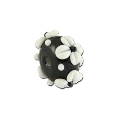 Beadwaala Handmade Fancy Lampwork Glass Beads For Jewelry Making. (Roundel) SFL-328-Per Packet 25 Pcs / 10X18 MM