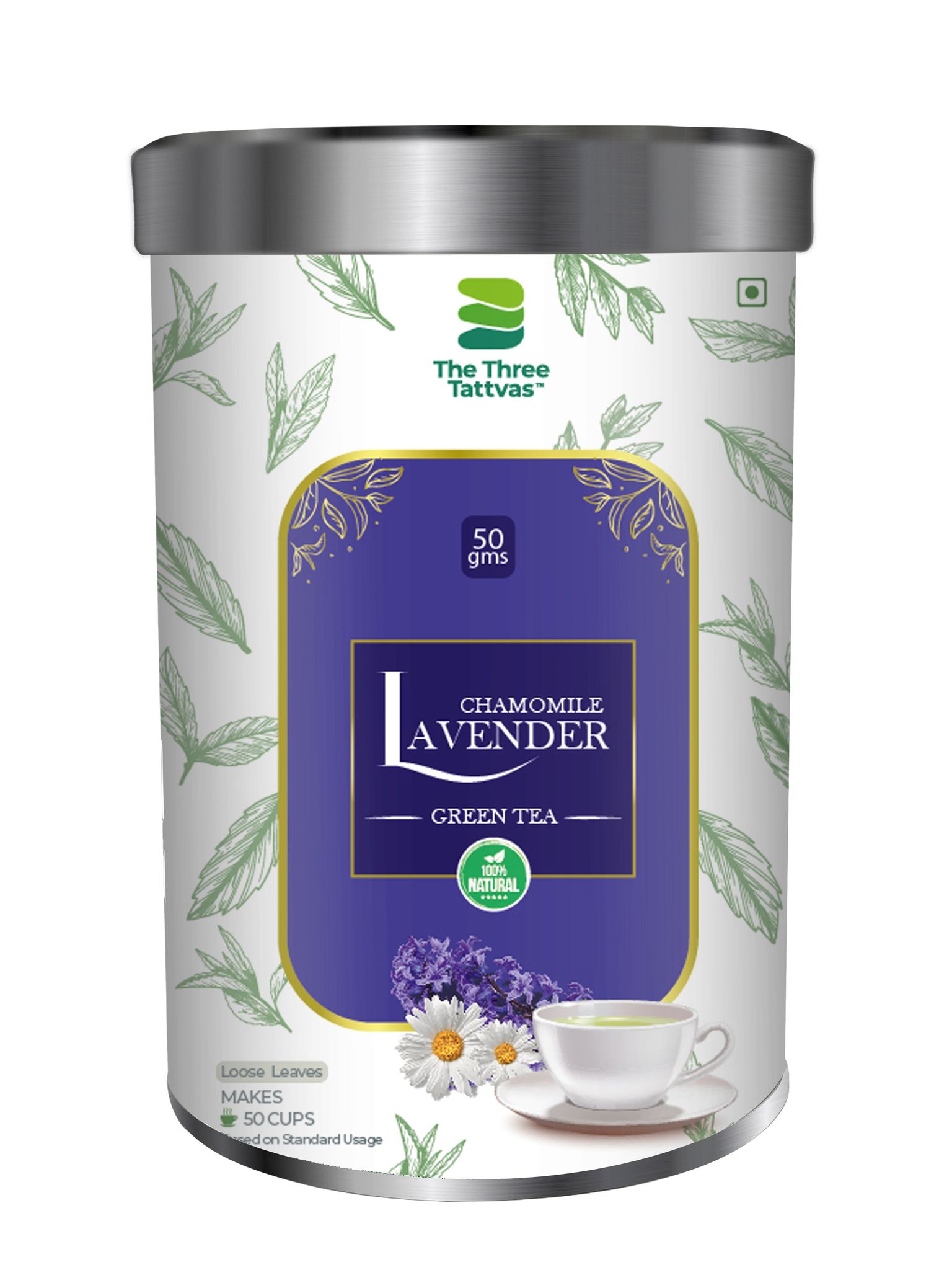 The Three Tattvas Chamomile Lavender Green Tea 50gms