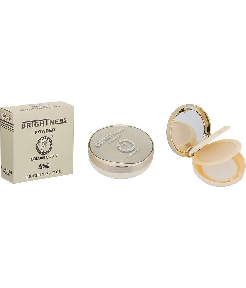 Colors Queen 2 in 1 Brightness Compact Powder Oil Control Lightweight with SPF Warm Ivory (Shade-02)