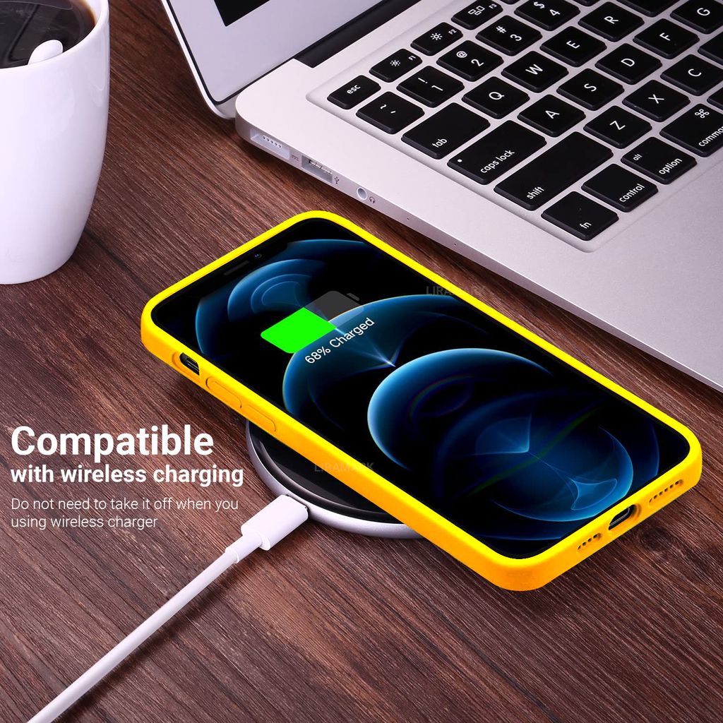 LIRAMARK Liquid Silicone Soft Back Cover Case for Apple iPhone 12 Pro Max (6.7 inch)