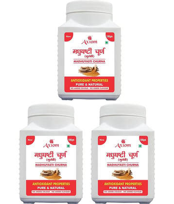 Axiom Madhuyasti Churna (Pack of 3)|100% Natural WHO-GLP,GMP,ISO Certified Product