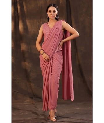 Juniper Women Georgette Printed Gown ( Rose Gold )