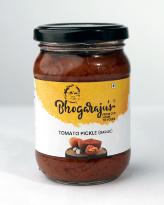 Bhogarajus Tomato Pickle (Garlic) - 300 grams (Food Grade Pouch)