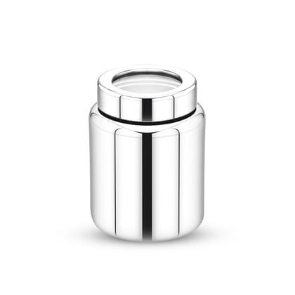 MAXIMA Tecos Stainless Steel Canister - 950ml | Elegant Circular Design for Tea, Coffee, and Spices | Leak Proof | Airtight Kitchen Storage Container
