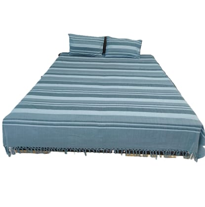 Dhaga Vishwas Ka Handloom Cotton Double Bedsheet Grey Kerala