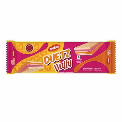 Duetz Waffy - Strawberry & Orange Flavoured Creamy & Crunchy Wafers (15g)