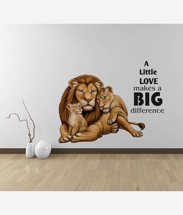 Wallzone Lion and Cub Sticker ( 70 x 75 cms )