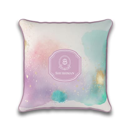 Gilded Strokes Cushion Cover-Pastel Wash 1 / 18" / Velvet