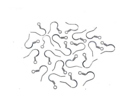 Silver Earring Hooks For Jewellery Making. CPL-004-Per Packet of 35 Pair / 21X12 MM