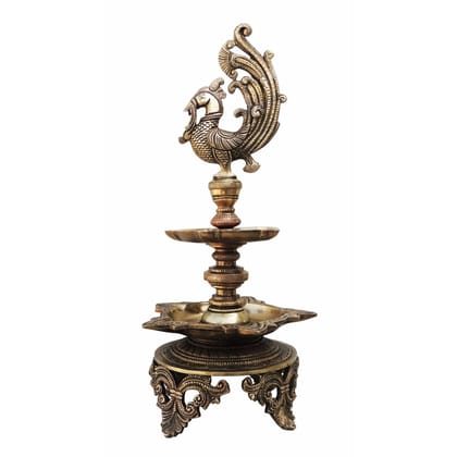 Brass Showpiece Hen [Murga] Deepak Statue (BSMAS906 A)