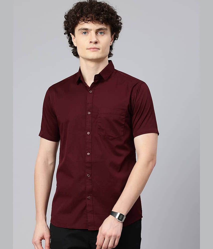 MAJESTIC MAN 100% Cotton Slim Fit Solids Half Sleeves Men's Casual Shirt - Pink ( Pack of 1 )
