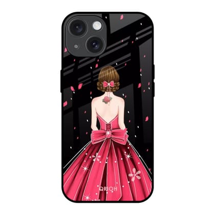 Fashion Princess Glass Case for iPhone 15