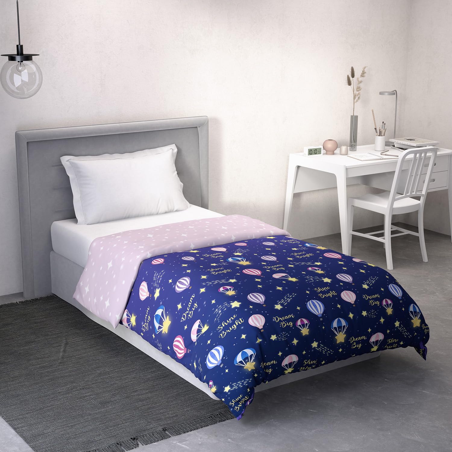 DDECOR - Little Brats Collection 100% Cotton Conversational Pattern VOIL Single Dohar|137 CM X 229 CM| - Blue