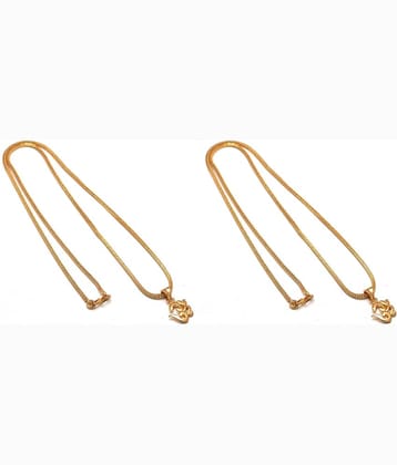 Jewar Mandi - Gold Religious Pendant With Chain ( Pack of 2 )
