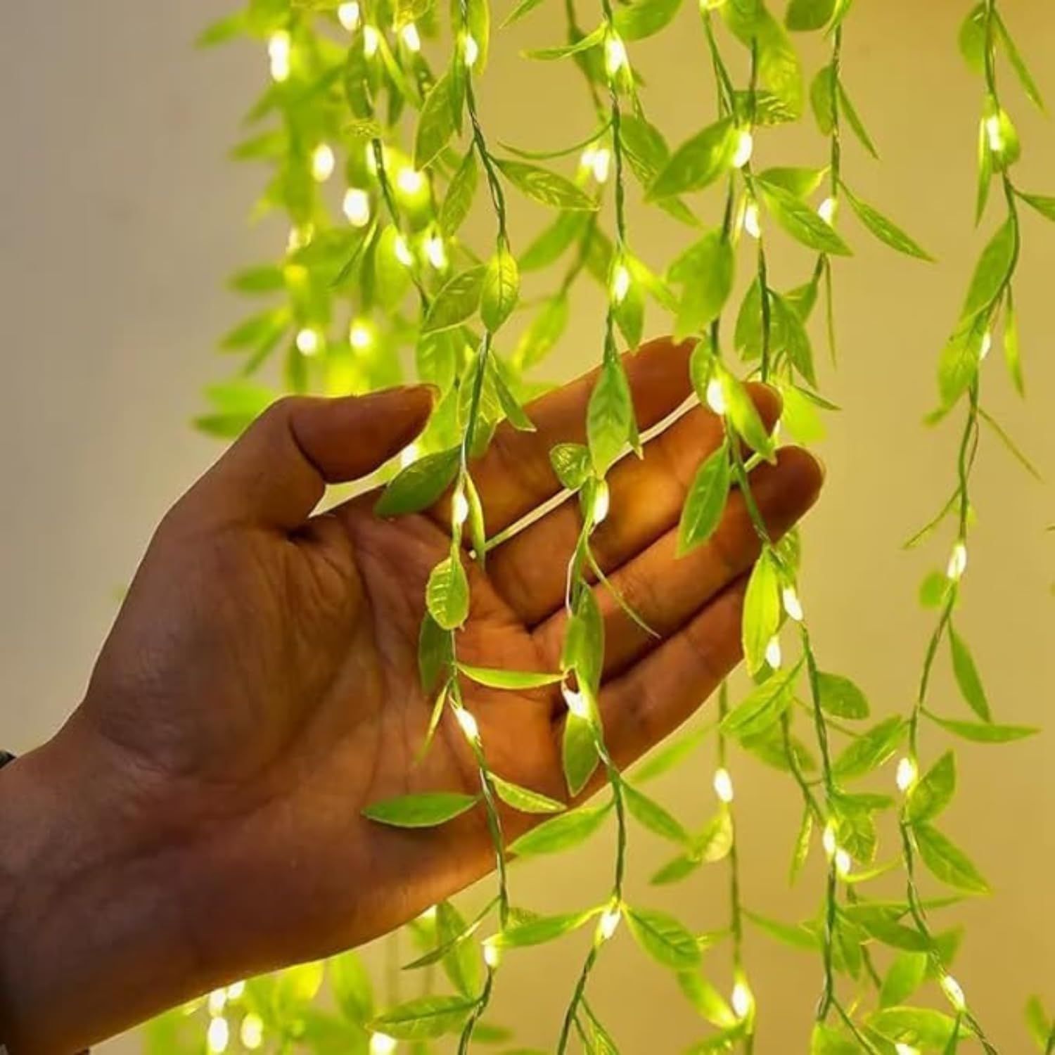 Artificial Leaf Curtain LED String Lights, 200 LEDs, 8 Modes