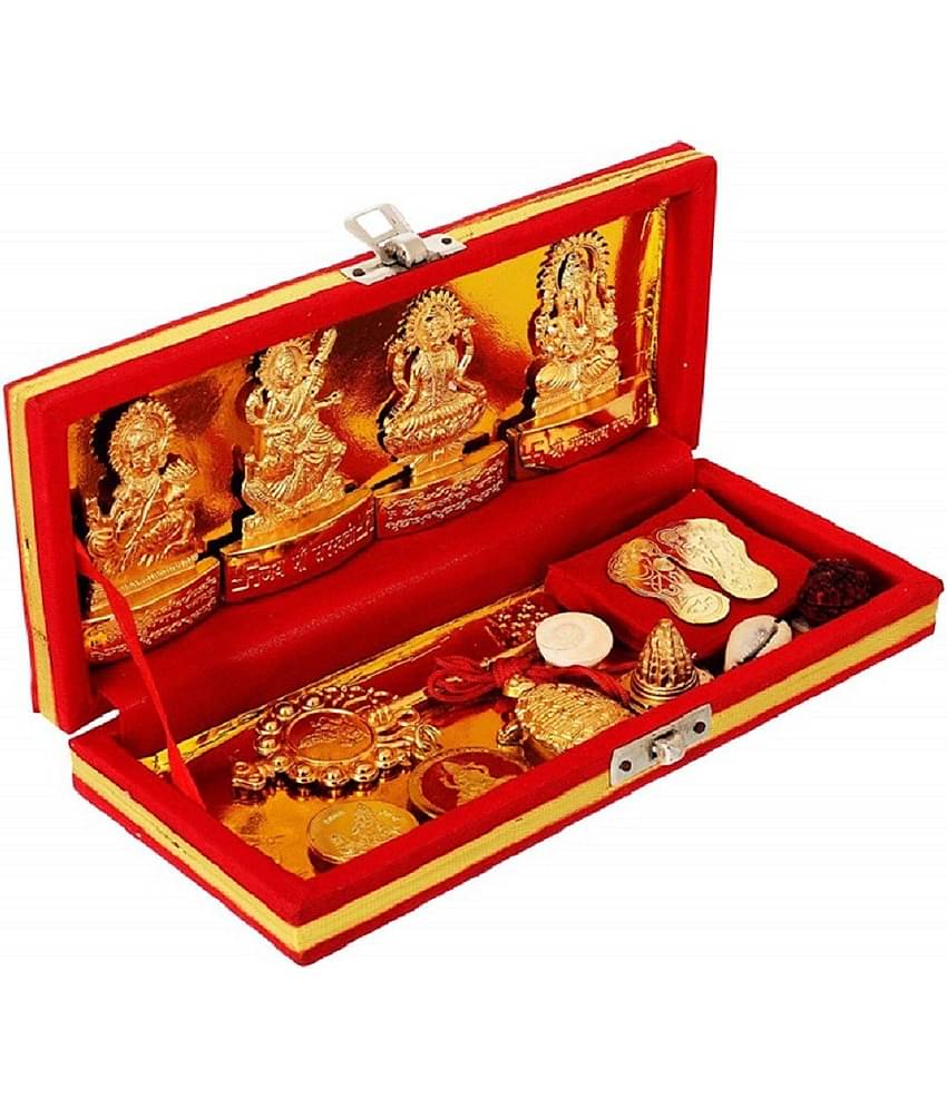 Shri Astha Vinayak Brass Lakshmi Ganesha Saraswati Idol ( 3 cm )