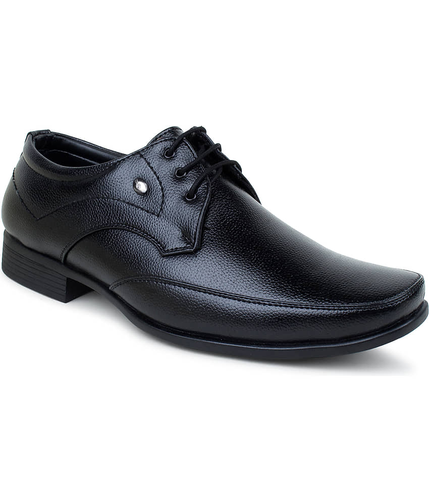 Action Office Artificial Leather Black Formal Shoes