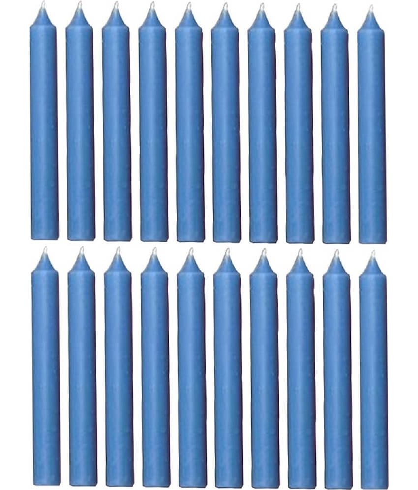 PROSPERRO LUMO - Blue Unscented Pillar Candle 10 cm ( Pack of 20 )